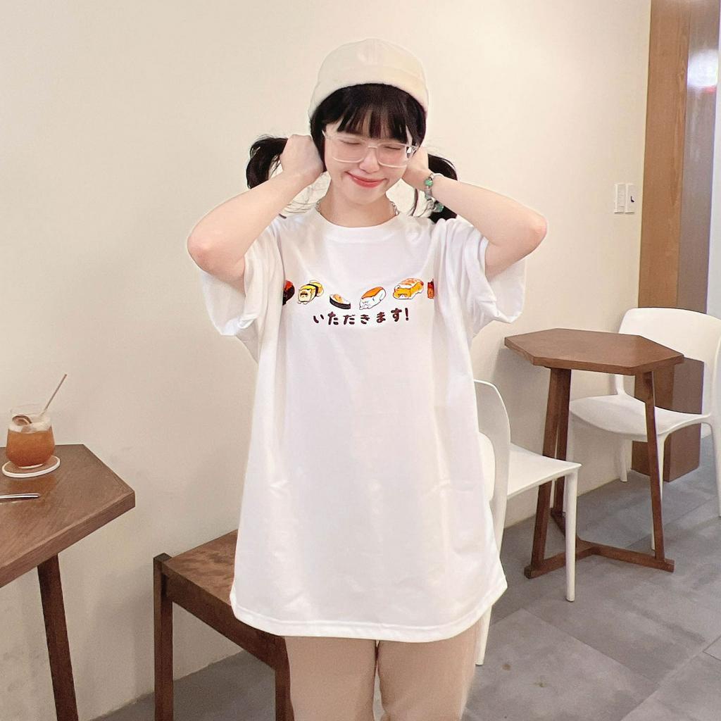 Áo Thun Sushi Meow Nam Nữ Unisex Form Rộng Oversized