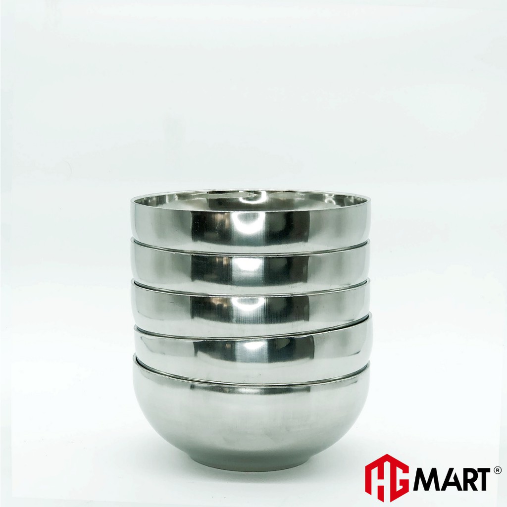 Ảnh Bộ 5 Bát Trơn Inox cách nhiệt chống nóng thương hiệu HG Mart [Bảo hành 12 tháng] 3