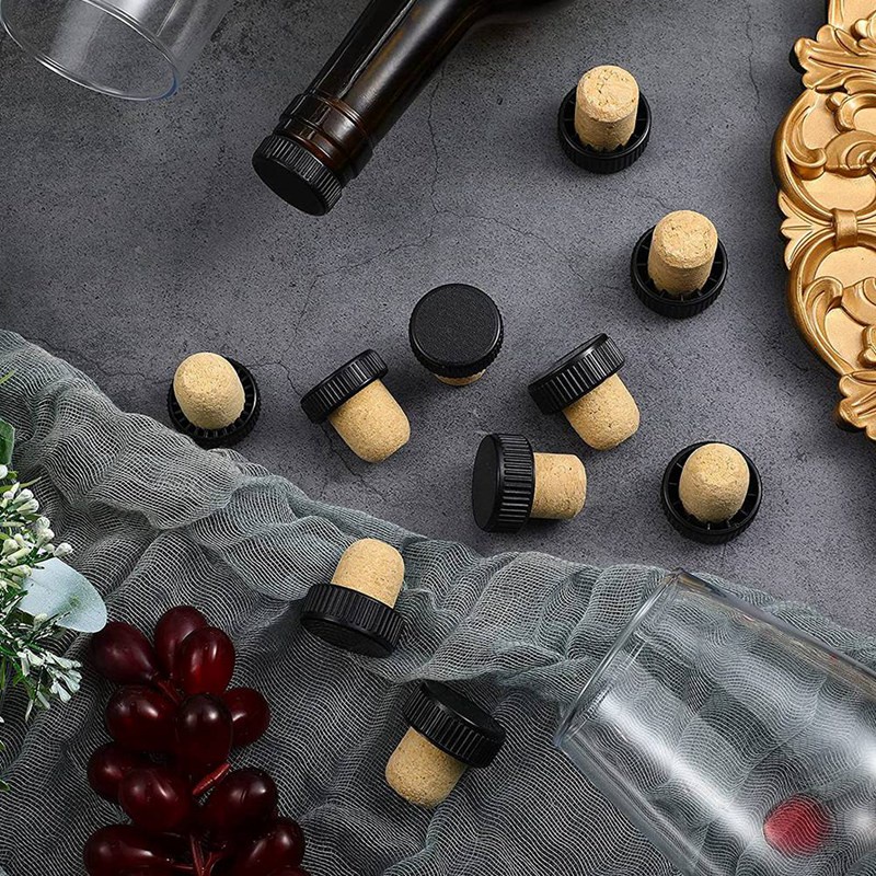 Set 24 Nút Bần Đóng Chai Rượu Hình Chữ T Bằng Gỗ