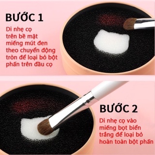 Hộp Giặt Cọ Khô/ướt Chuyên Dụng Giặt Cọ Trang Điểm Nhanh Chóng Tiện Lợi