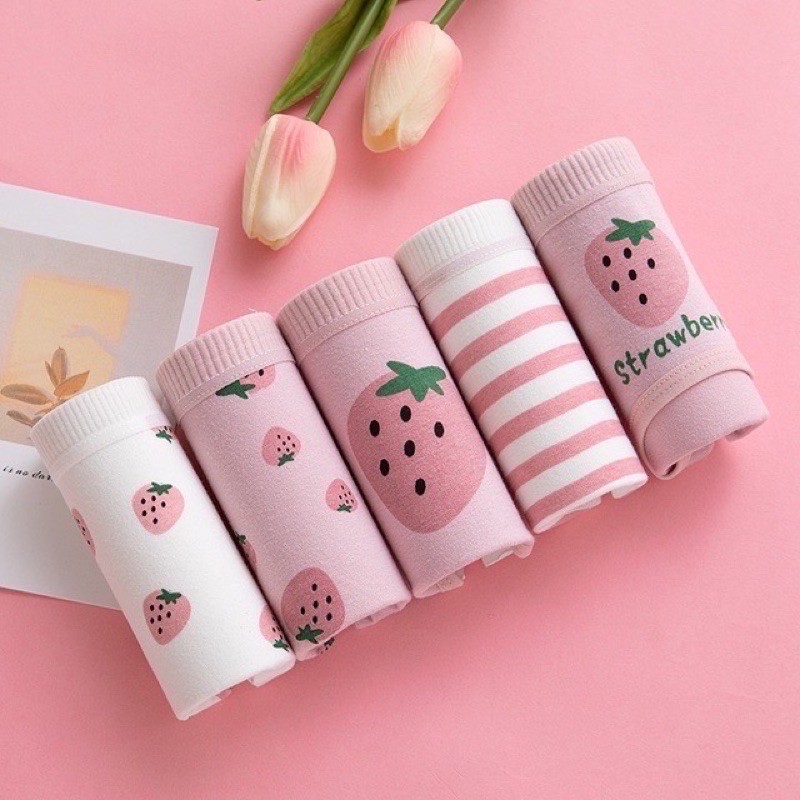 COMBO 10 QUẦN LÓT COTTON HOA QUẢ