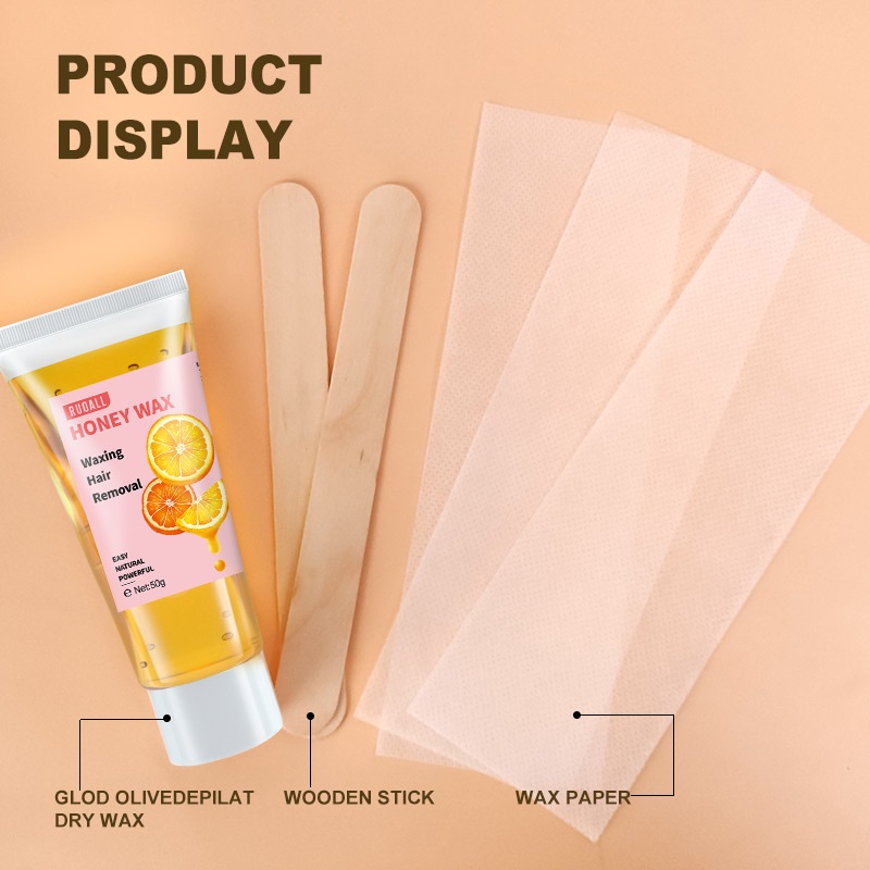 Ảnh RUOALL Wax tẩy lông Kem tẩy lông Triệt lông Vĩnh viễn 50g Kèm 3 tờ giấy và 2 que wax 2