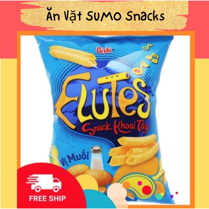 Bim Bim Snack Oishi Khoai Tây Flutes Vị Muối 35/40g-Ăn Vặt Sumo Snack ...