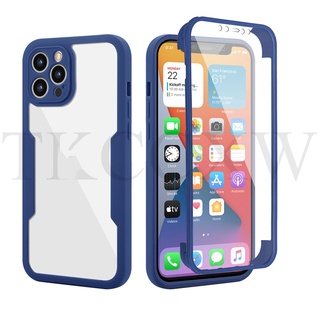 Ốp điện thoại acrylic mềm mỏng 2 mặt bảo vệ 360 độ thích hợp cho iPhone 7 8 plus xs max xr x 11 pro max