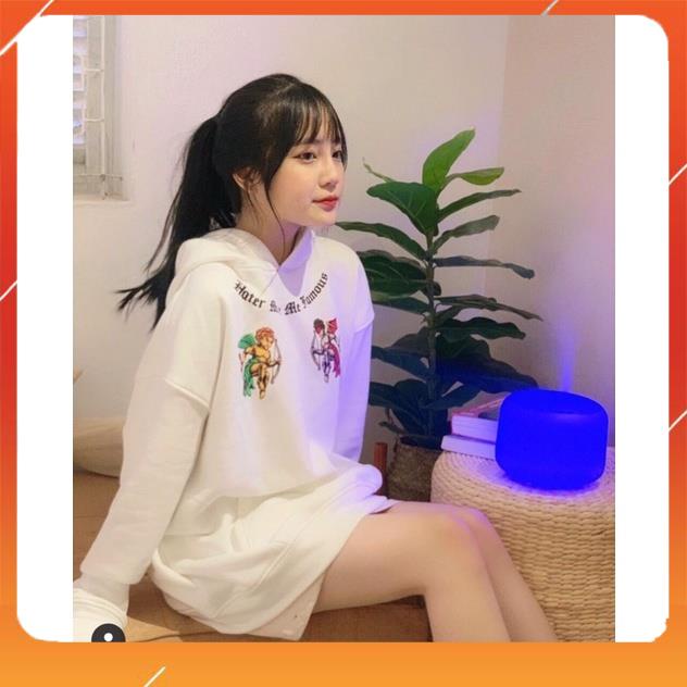 Áo nỉ hoodie có mũ in hình thiên thần from rộng unisex nam nữ dài tay chất nỉ ngoại giày đẹp mềm mịn BZ 104