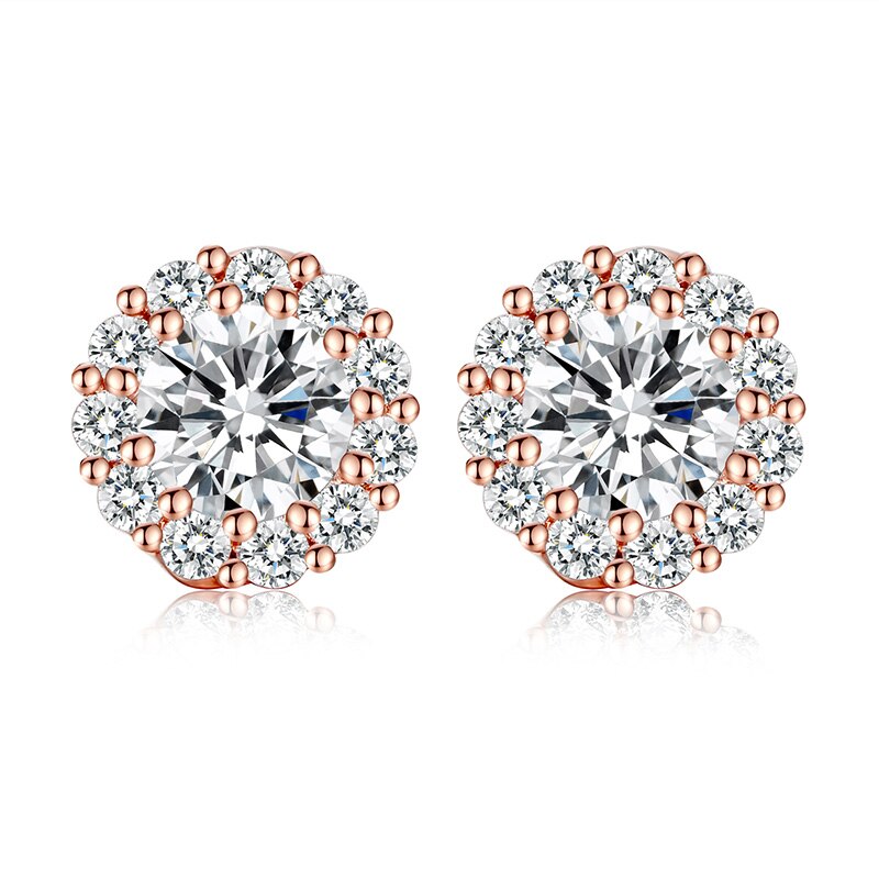Bamoer Bông Tai Mạ Vàng Đính Đá zircon 10 Màu Lựa Chọn jie054