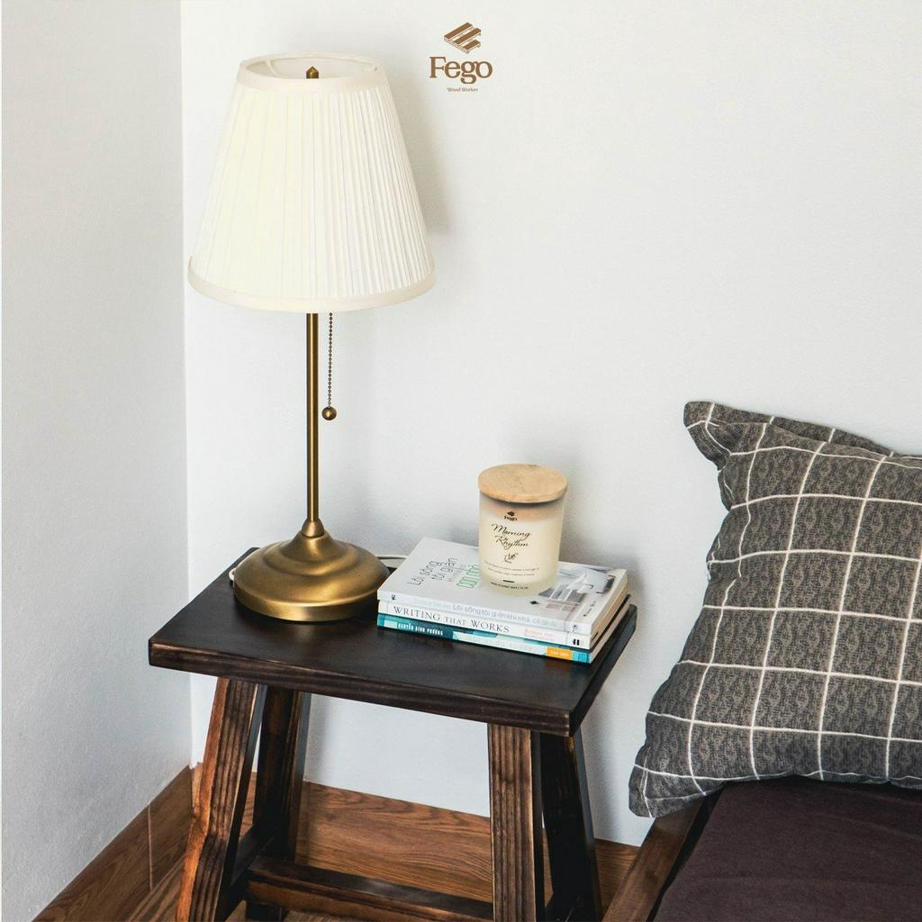 Ảnh Ghế đôn vuông FEGO gỗ thông tự nhiên cao 45cm phù hợp làm ghế cafe và ghế bàn ăn 4