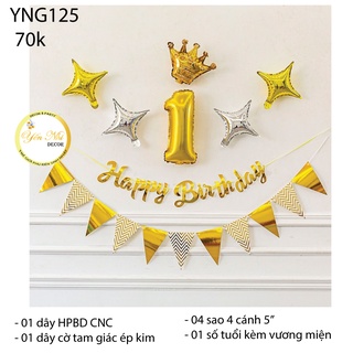 Tổng hợp các sét trang trí sinh nhật cho bé/ người lớn đơn giản tại nhà tone vàng cực sang