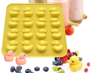 Khuôn Silicon Làm Socola,Thạch Rau Câu,Kẹo Dẻo,Pudding Trang Trí Hình 16 Chú Vịt Xinh