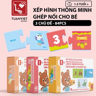 Đồ chơi Xếp hình Ghép Nối Thông Minh TuanViet Books Cho Bé từ 1,5+ - 6 hộp chủ đề