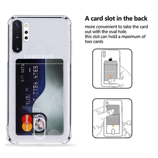 Ốp Điện Thoại TPU Túi Khí Trong Suốt Có Ngăn Đựng Thẻ Cho Samsung Galaxy S10 5G S9 Plus A90 5G Note10 Plus A70