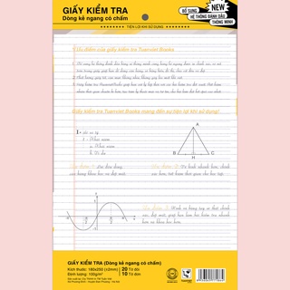 TUANVIET BOOKS Giấy kiểm tra kẻ ngang không chấm (1 túi - 30 tờ đôi + đơn)