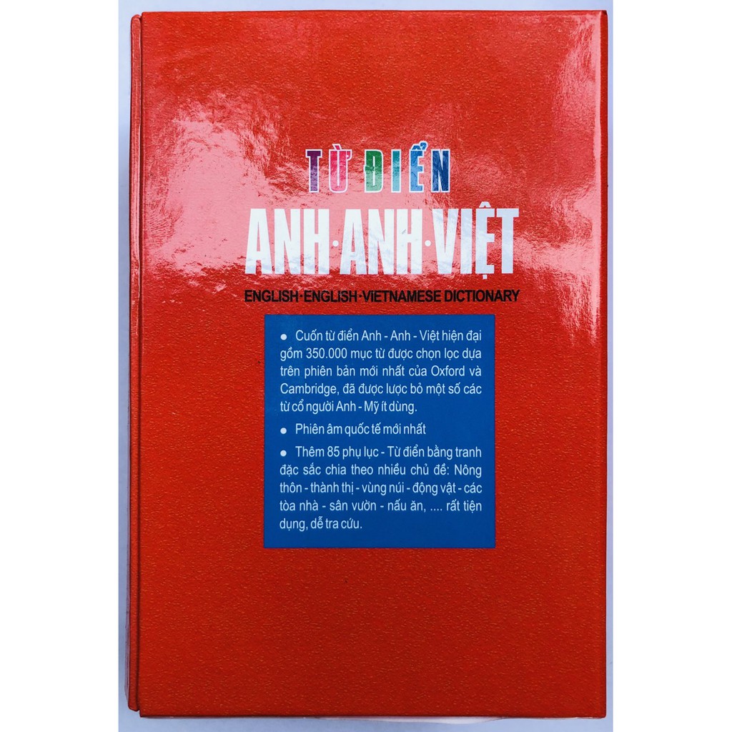Sách - Từ Điển Anh - Anh - Việt Phiên Bản Bìa Cứng Màu Đỏ - Giải Nghĩa Đầy Đủ Ví Dụ Phong Phú
