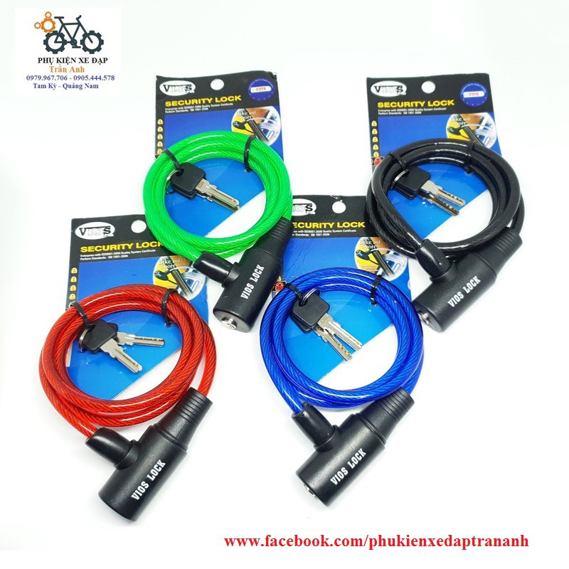 Dây khóa xe đạp chìa dây cáp VIOS LOCK | Shopee Việt Nam
