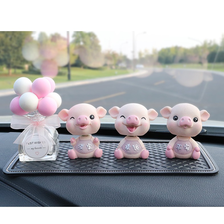 Decor heo, lợn thần tài màu hồng vô cùng đáng yêu , trang trí taplo ô tô, hoặc để bàn làm việc có tặng kèm tinh dầu thơm