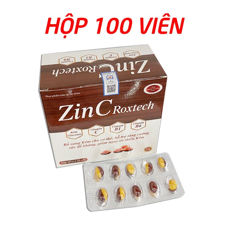 Viên kẽm zinc gluconate, vitamin tăng cường sức đề kháng - Hộp 100 viên ...