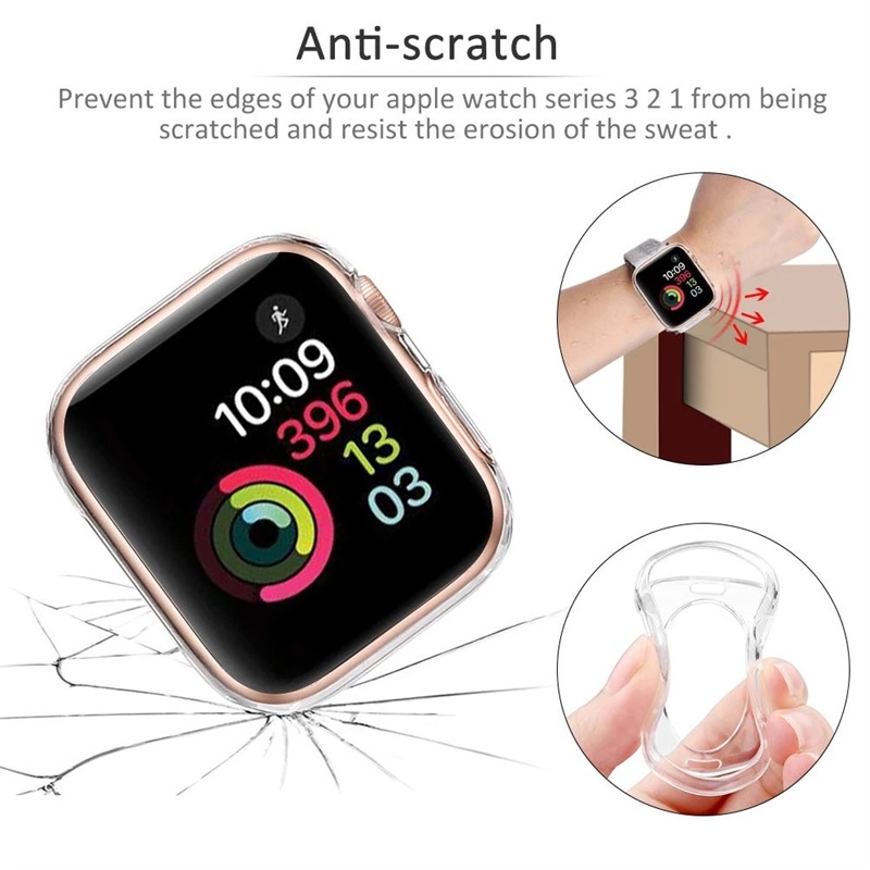 Ốp Bảo Vệ Đồng Hồ Bằng Silicon Mềm Chống Trầy Xước Cho Apple Watch 41MM 45MM 7 6 5 41 45 40 44 42 38 MM iWatch Series 7 6 SE 5 4 3 2