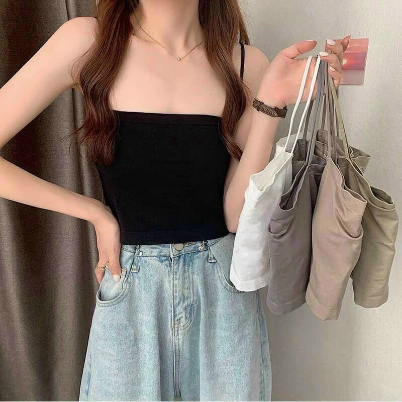 Áo bra nữ nâng ngực 2 dây, ao bra dáng dài mền mịn thoáng mát 1806