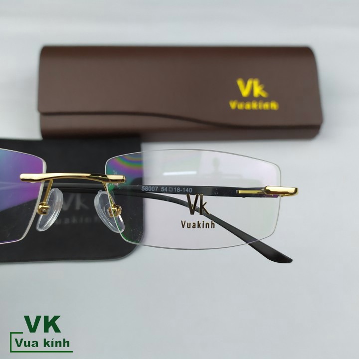 Gọng kính cận khoan không viền aluminum VK66
