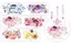 băng dính washi mẫu cung đình, hoa hồng chim xanh, tuyết liên, bình mực, hoa xanh nhũ, set 3 vải kimono