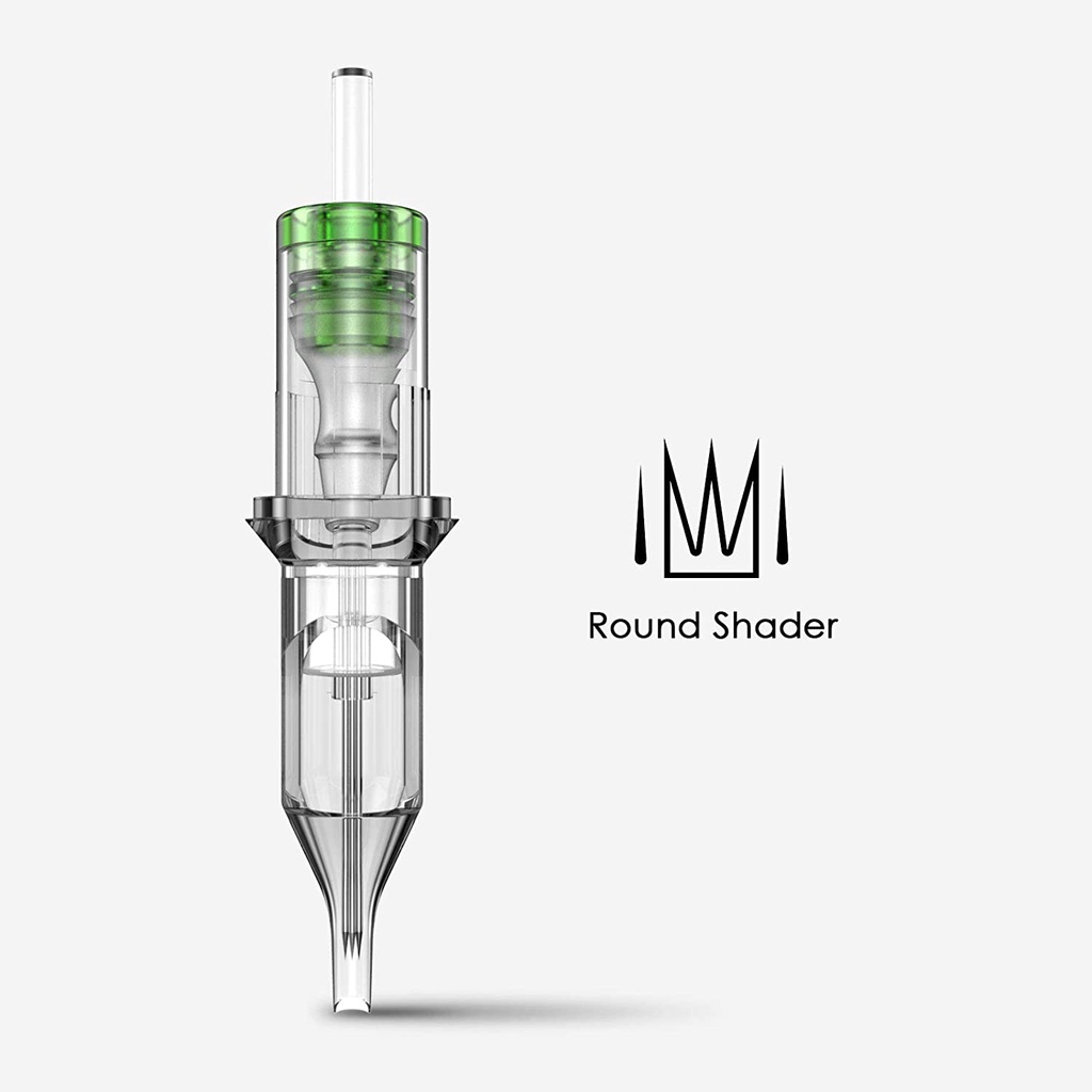 Hộp mực xăm lỗ sâu 20 chiếc Kim xăm tiệt trùng dùng một lần chuyên nghiệp An toàn RL / RM / RS / M1 #12 Tiêu chuẩn