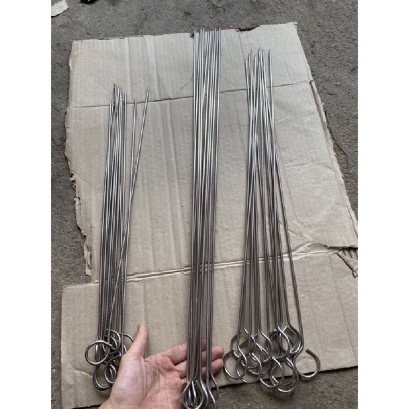 Que xiên nướng thịt inox không rỉ dài 50cm, 60cm, 70cm | Shopee Việt Nam