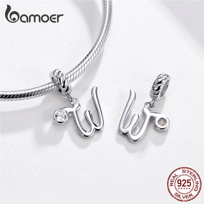 Ảnh Mặt vòng cổ BAMOER 26 chữ cái tiếng Anh bằng bạc 925 SCC1183 4