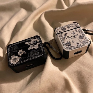 Vỏ bọc bảo vệ hộp sạc tai nghe da phối TPU silicone màu đen/ trắng thích hợp cho Airpods 1 2 3 4 Pro Pro2 3 2025