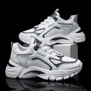 Giày Sneaker Nam Đế Cao Su Non, Giày Nam trend 2024 - Tăng Chiều Cao Tự Nhiên- OFF TRẮNG