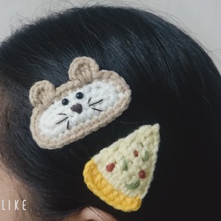 Kẹp tóc con chuột hamster bear cho nữ và bé gái dễ thương 5cm |Cặp tóc mái len |Shop Rô Handmade