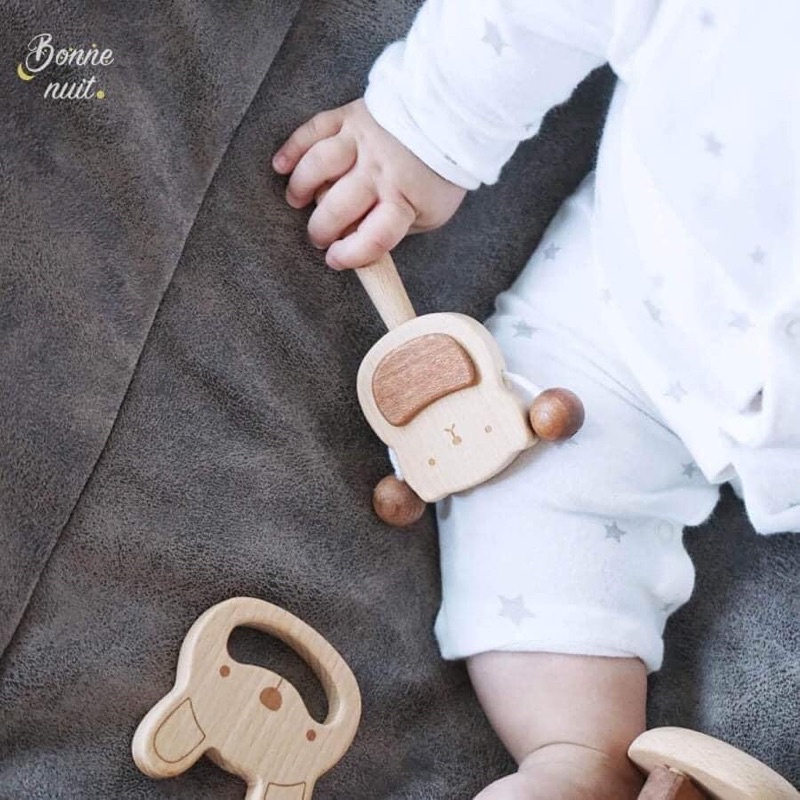 [NGOKHOAI] Đồ chơi gặm nướu băng gỗ an toàn cho bé