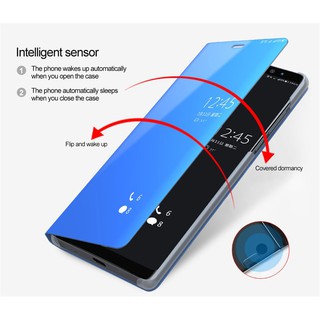 Ốp lưng lật gương thông minh từ tính Xiaomi Redmi Note 13 Pro 13Pro Note13 Note13Pro 4G 5G Aksen Cermin Mewah
