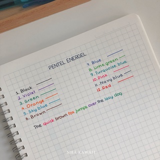 Bút gel Nhật Bản Pentel Energel ngòi 0.5mm nhiều màu, mực siêu nhanh khô