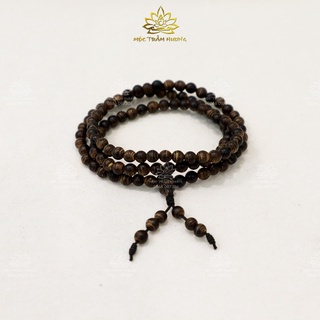 Vòng Tay Trầm Hương Chuỗi Tràng 108 Hạt 4mm Trầm Sánh Chìm - Mộc Trầm Hương MTH
