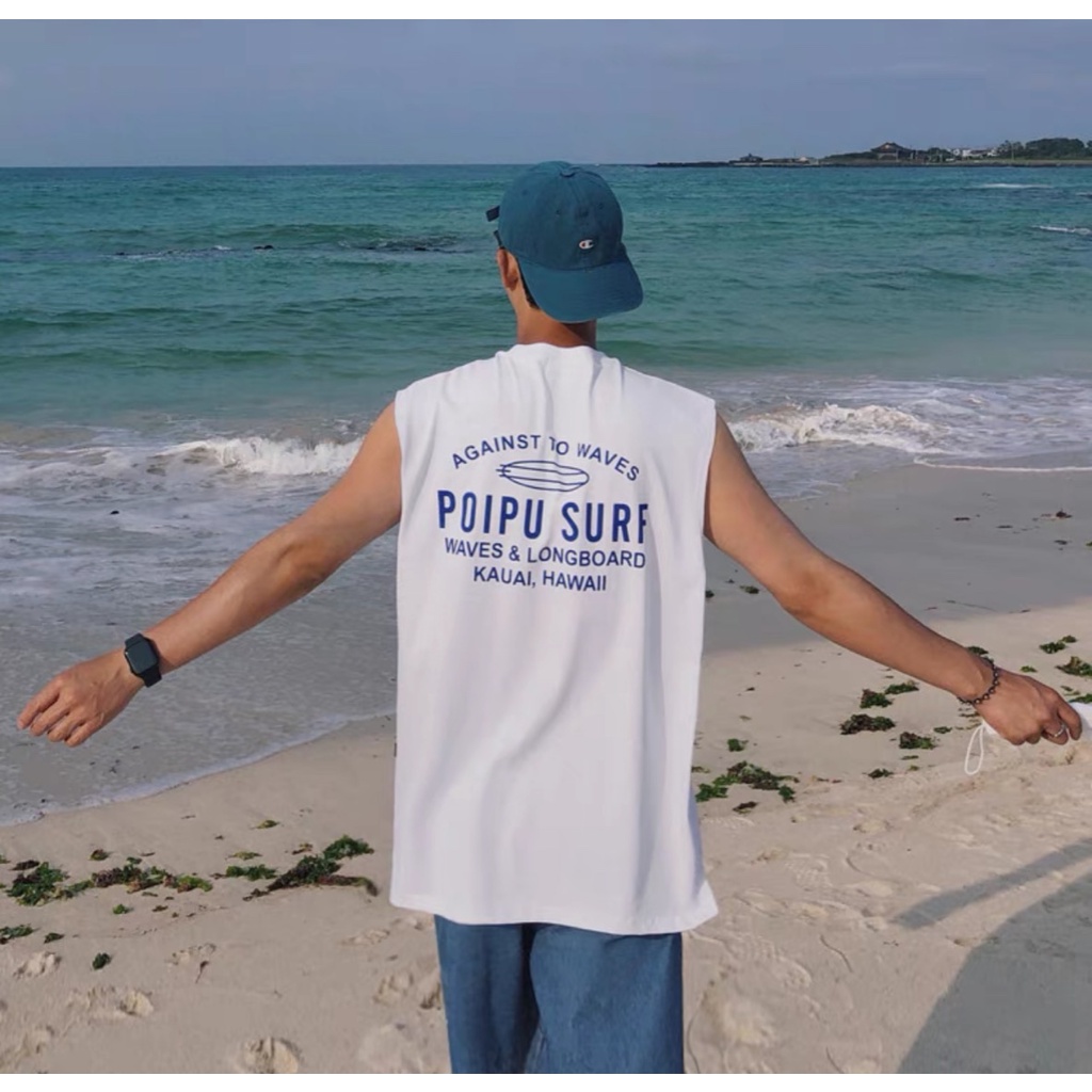 Áo thun Tanktop POIPU ICVCVNI Unisex Menwear Cotton