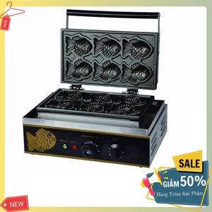 Máy làm bánh cá nhỏ công nghiệp 1650W gia nhiệt kép 2 mặt, chống dính teflon siêu bền