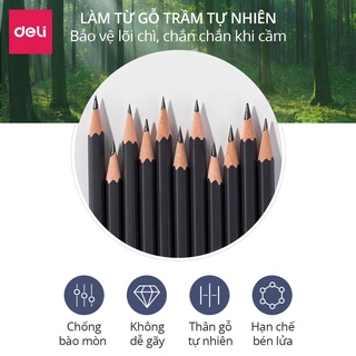 [Voucher40%] Bút chì phác thảo phiên bản cao cấp Deli - 2H, HB, 2B, 4B, 6B, 8B - Dành cho mỹ thuật chuyên nghiệp chì mềm