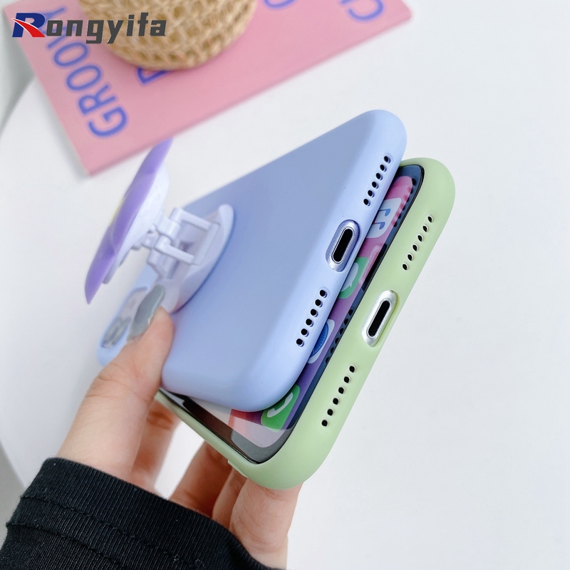 Ốp điện thoại TPU mềm có giá đỡ đứng hình hoa quả bơ đơn giản cho Samsung Galaxy A8 Plus A7 A9 2018 A7 A5 2017