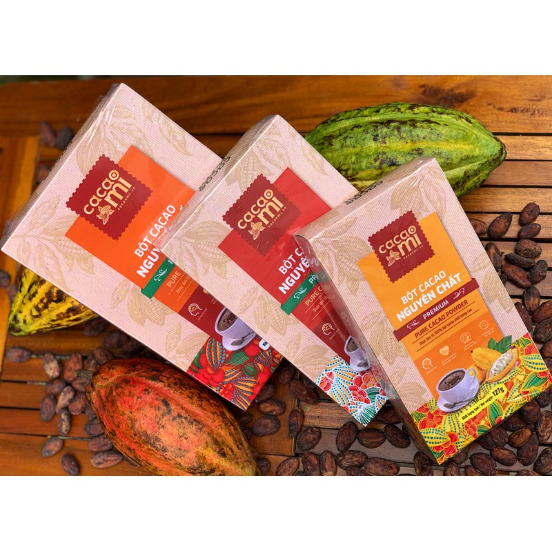 Ảnh Thức uống socola Bột ca cao nguyên chất 100% gu đậm Cacao Mi Premium đặc sản Việt Nam chuẩn UTZ 127g 2