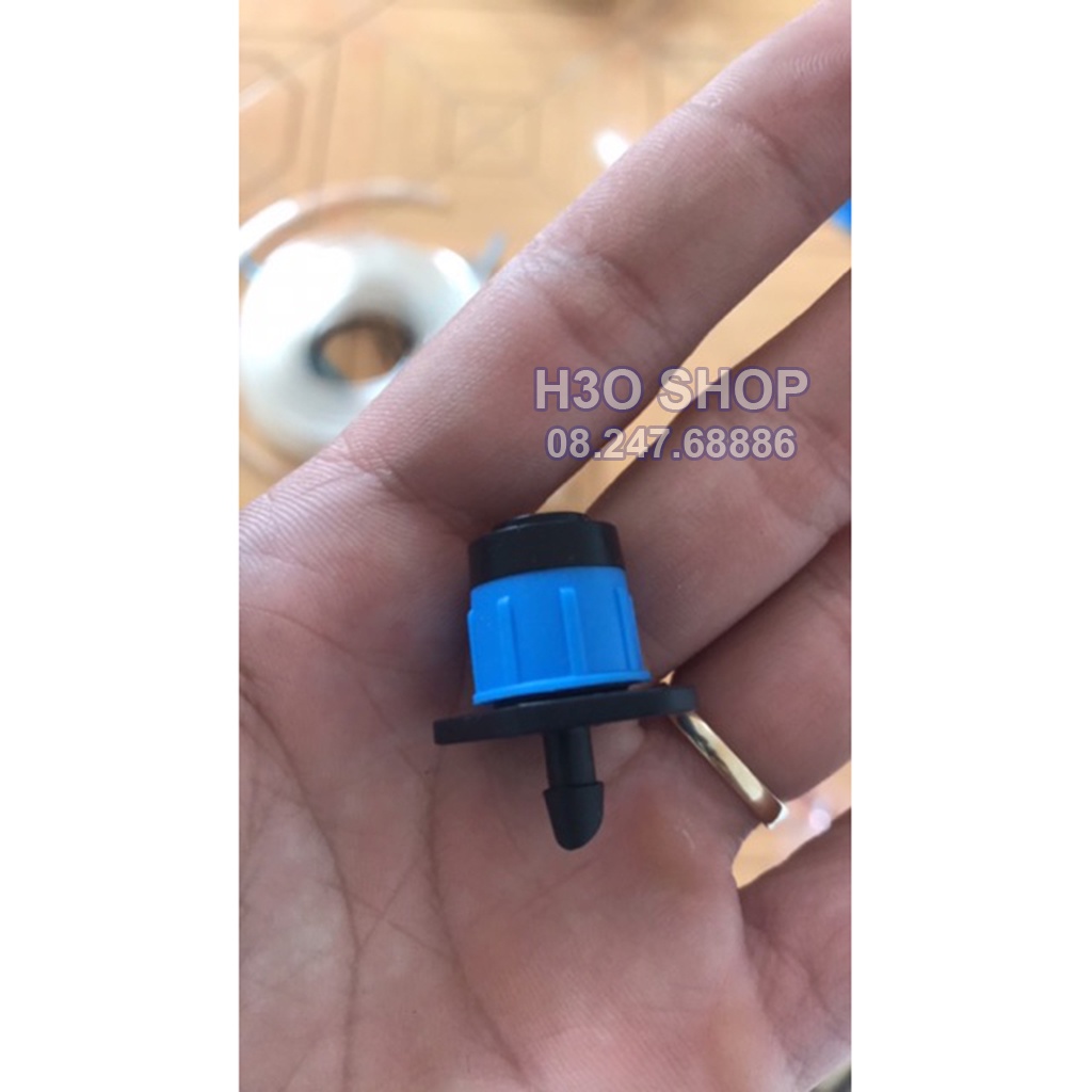 100 cái - Béc tưới gốc - Béc xòe tỏa tròn 360 độ (màu xanh), chân 6mm