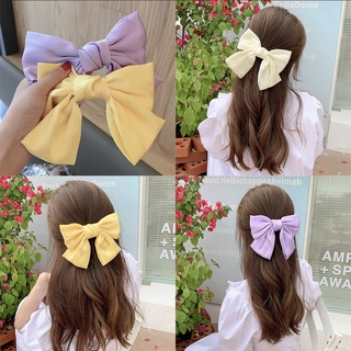 [Hàng thiết kế] Cột tóc kẹp tóc tiểu thư nơ to vải satin lụa handmade xinh xắn nhiều màu cho bạn nữ