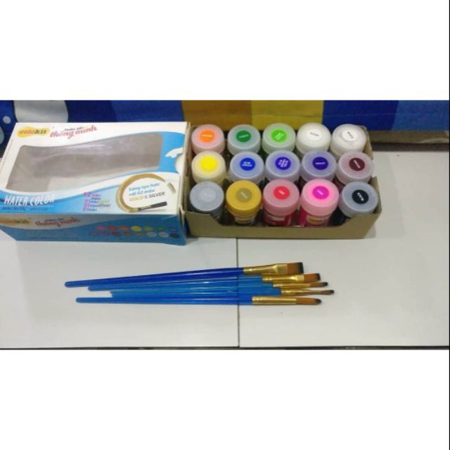 Bộ màu nước colokit- 15 màu ( tặng kèm 05 cọ vẽ ) | Shopee Việt Nam