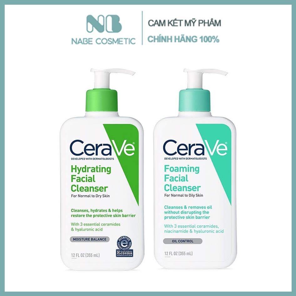 SỮA RỬA MẶT DỊU NHẸ CERAVE HYDRATING/ FOAMING CHO DA KHÔ / DA DẦU 473ml ...