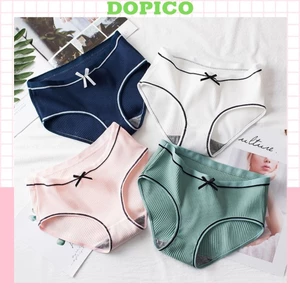 Quần lót nữ kháng khuẩn dễ thương cute, Quần chíp nữ đính nơ gợi cảm DOPICO L803