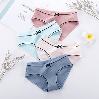 3 QUẦN LÓT NỮ COTTON TĂM ĐÍNH NƠ THOÁNG KHÍ ( DÀNH CHO NGƯỜI DƯỚI 50KG )