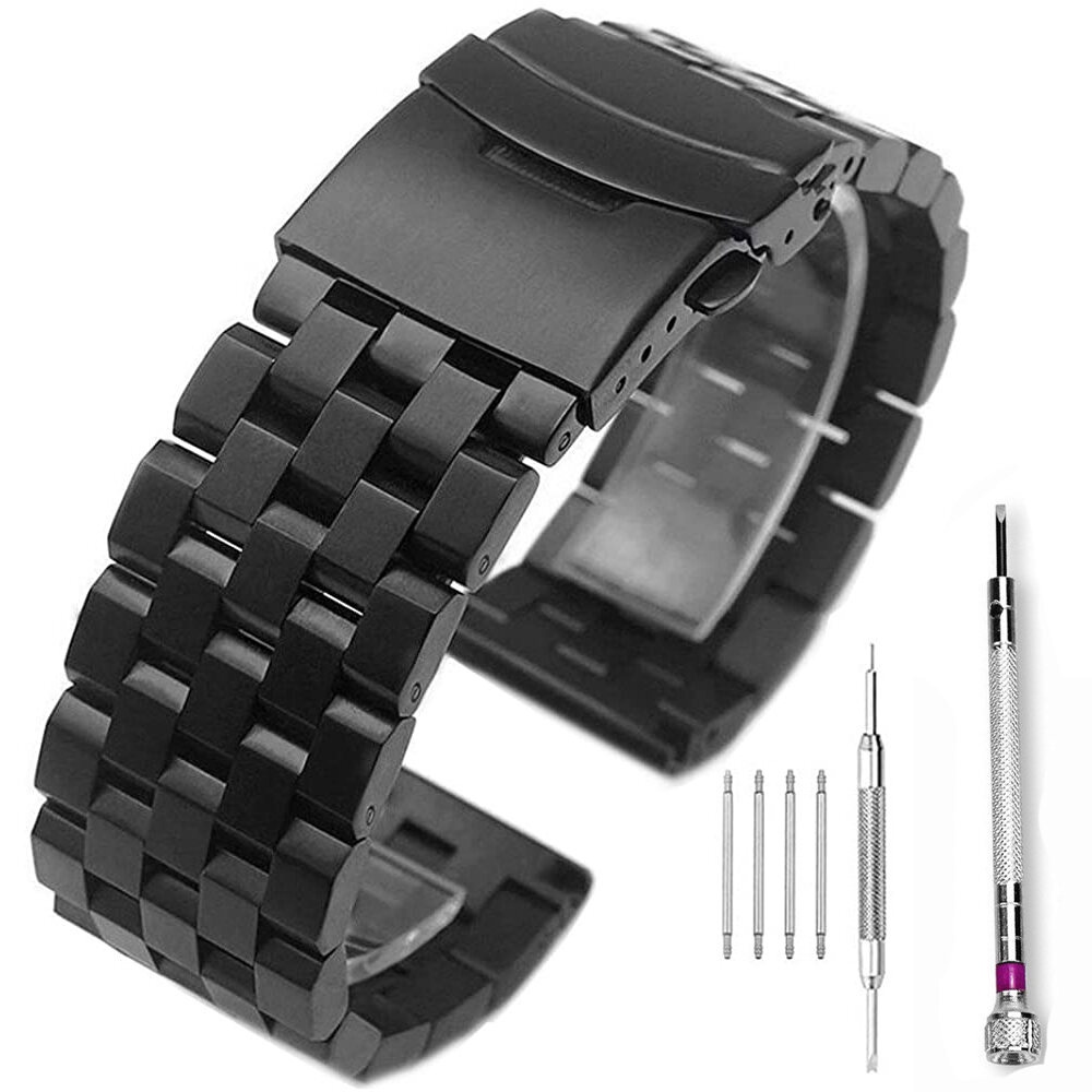 Dây Đồng Hồ Thay Thế Bằng Thép Không Gỉ 18 / 20 / 22 / 24 / 26mm Cho Nam Nữ