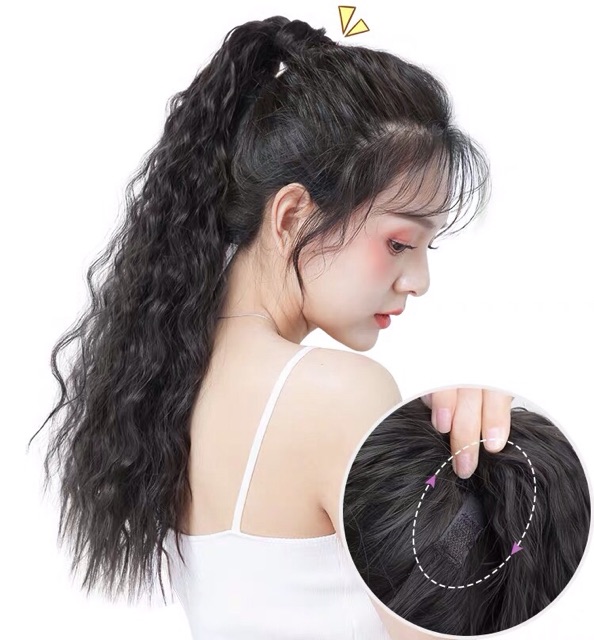 💋GÌ CŨNG RẺ💋 TÓC GIẢ CỘT SÓNG XÙ/TÓC GIẢ BUỘC SÓNG TRỤC CÁ TÍNH