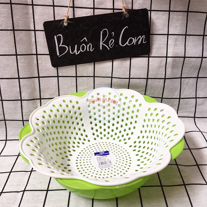 Rổ nhựa hoa mai Song Long - Việt Nhật chất liệu nhựa PP an toàn bm 3395-1