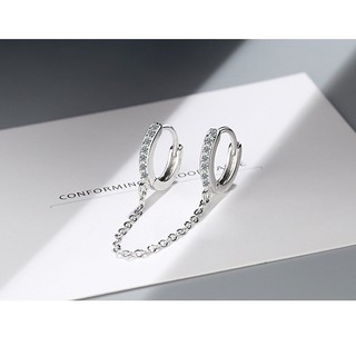 Bông tai khoen dài xỏ 2 lỗ độc đáo BHBT373