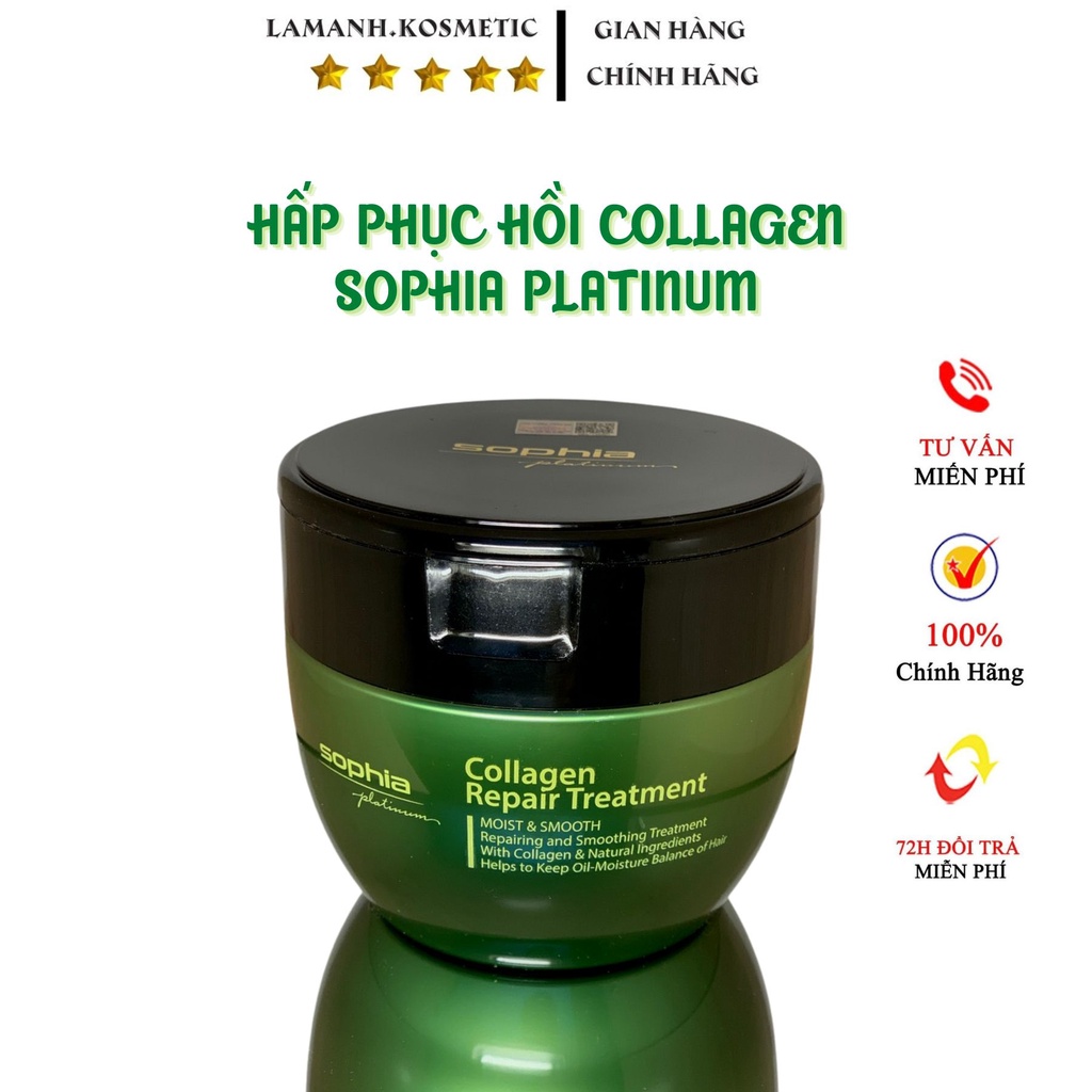 Kem Ủ Hấp Tóc SOPHIA Platinum Collagen Repair Treatment 450ml | Dưỡng Tóc Mềm Mượt, Hỗ Trợ Phục Hồi Tóc Khô Xơ.